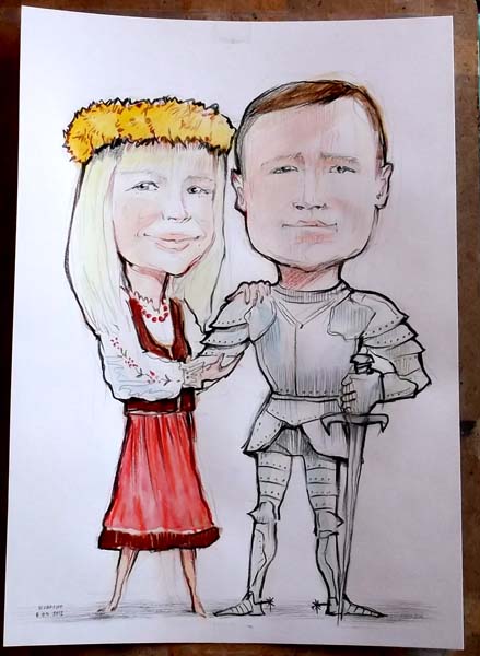 шаржист на свадьбу Минск Калининград шарж по фото