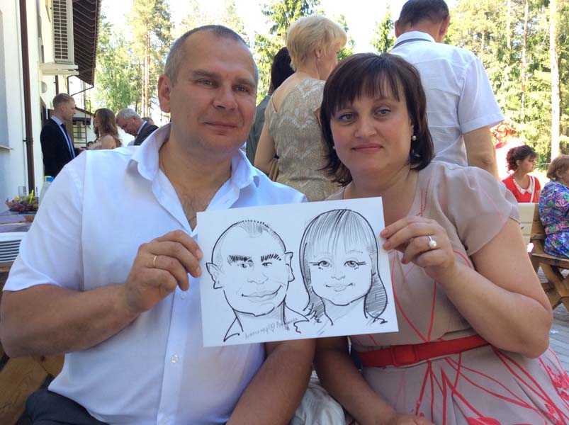 шаржист на свадьбу Минск Калининград шарж по фото